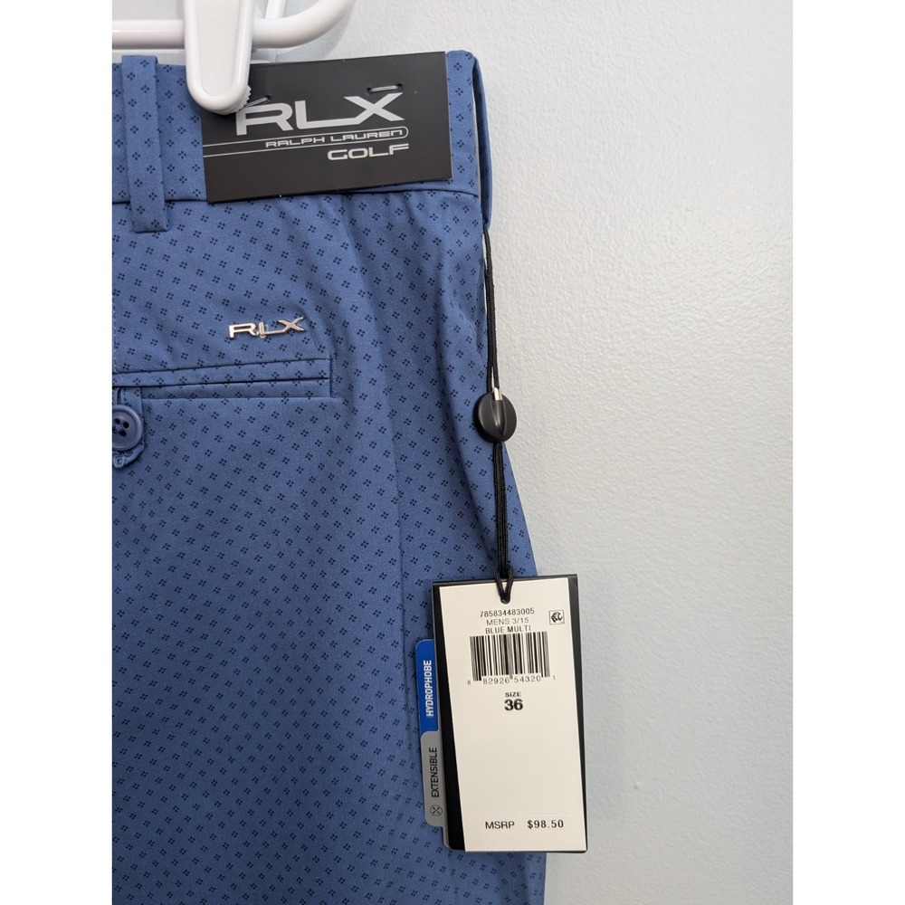 A7‎ NWT - RLX Ralph Lauren Golf shorts  (Size - 36 Blue) - Picture 3 of 3